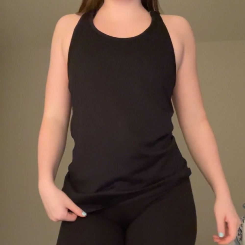 Nike dri-fit black tank top women’s semi sheer